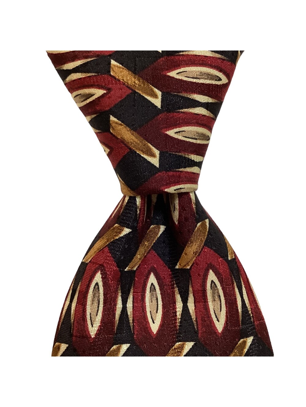 Robert Talbott Men's 100% Silk Necktie USA Designer Geometric Black/Red EUC